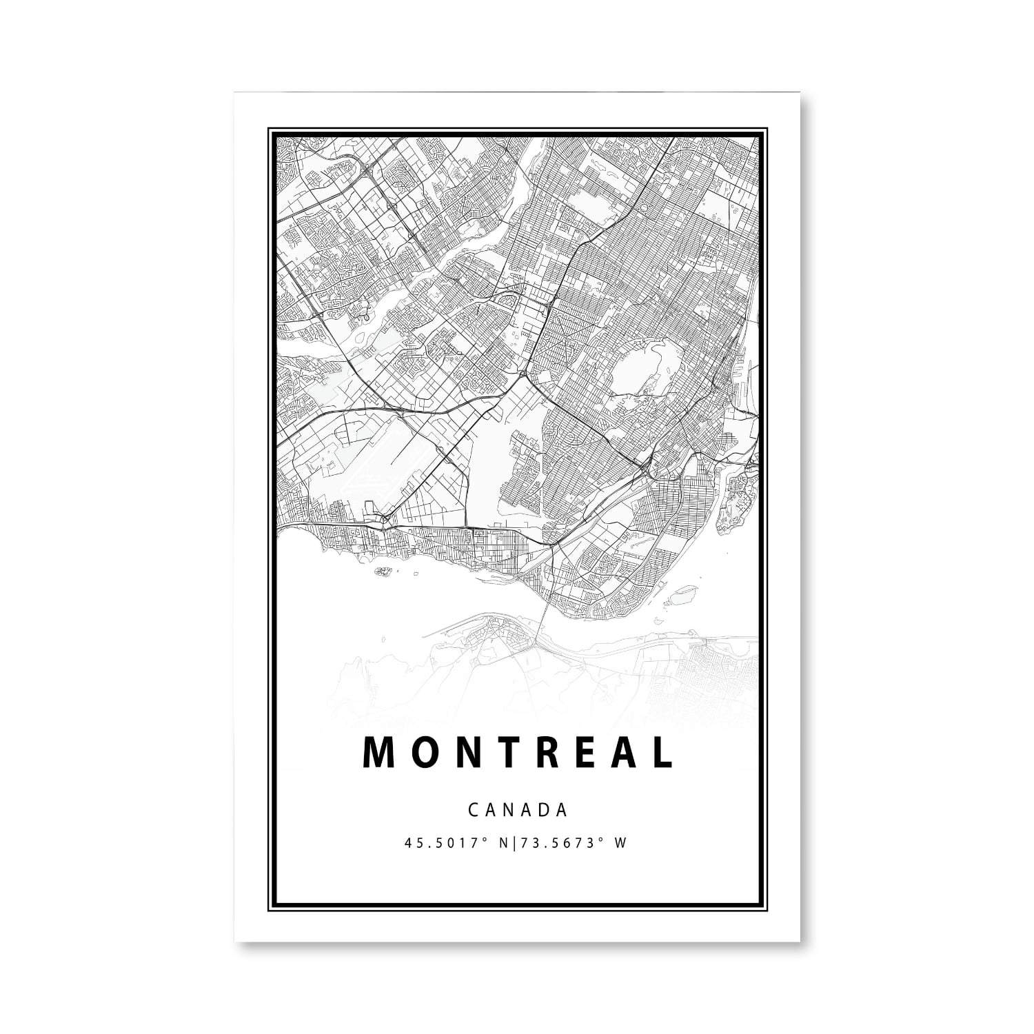 Montreal White Map Canvas - Image 3