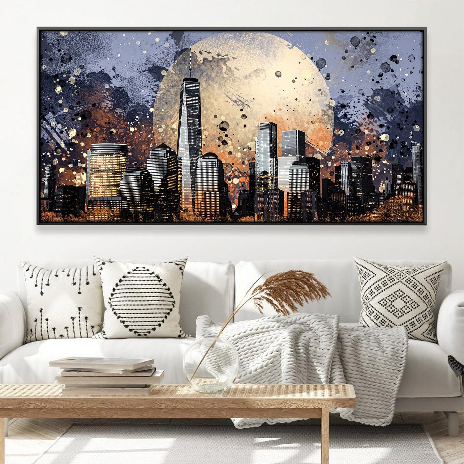 Moonlit Metropolis Canvas