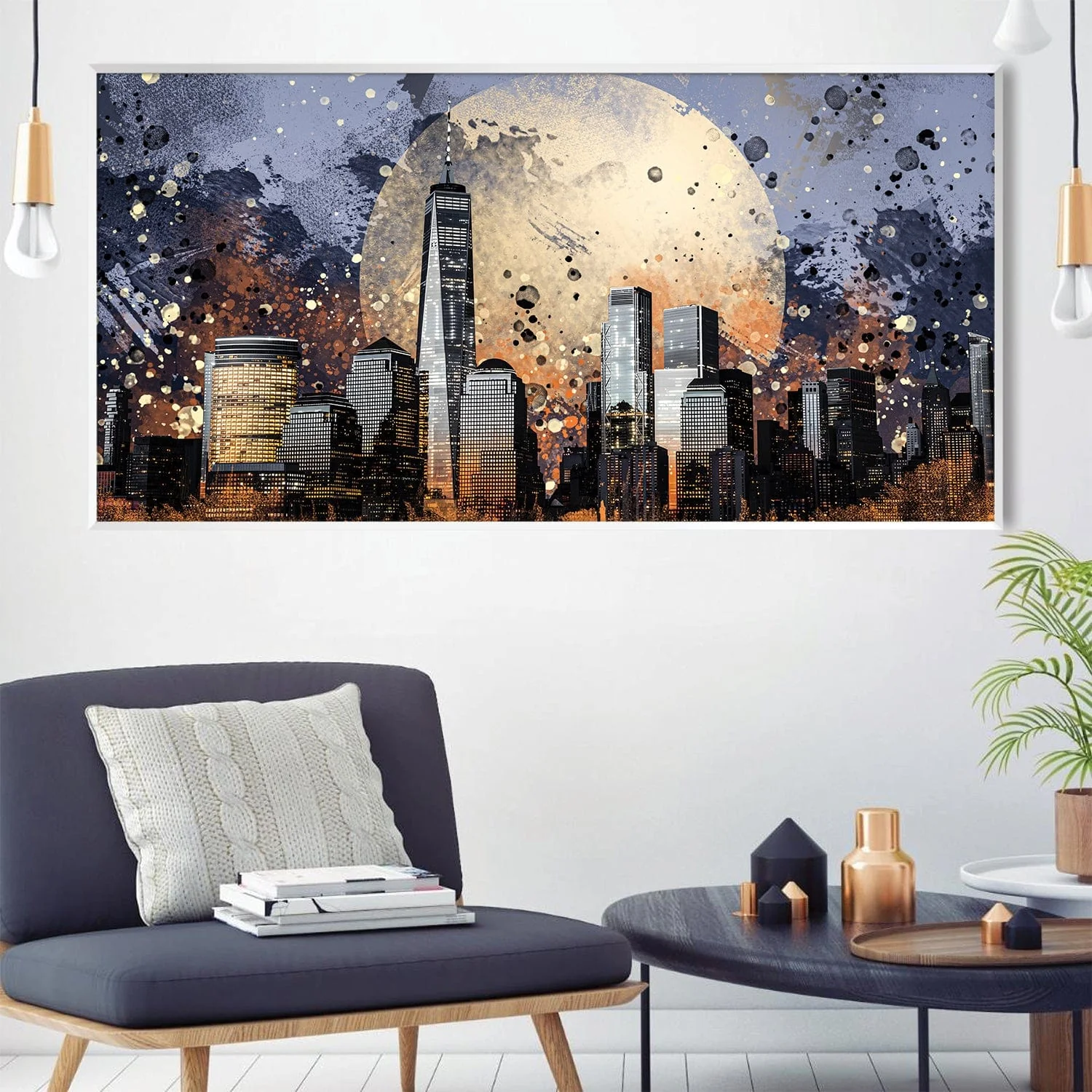 Moonlit Metropolis Canvas - Image 3
