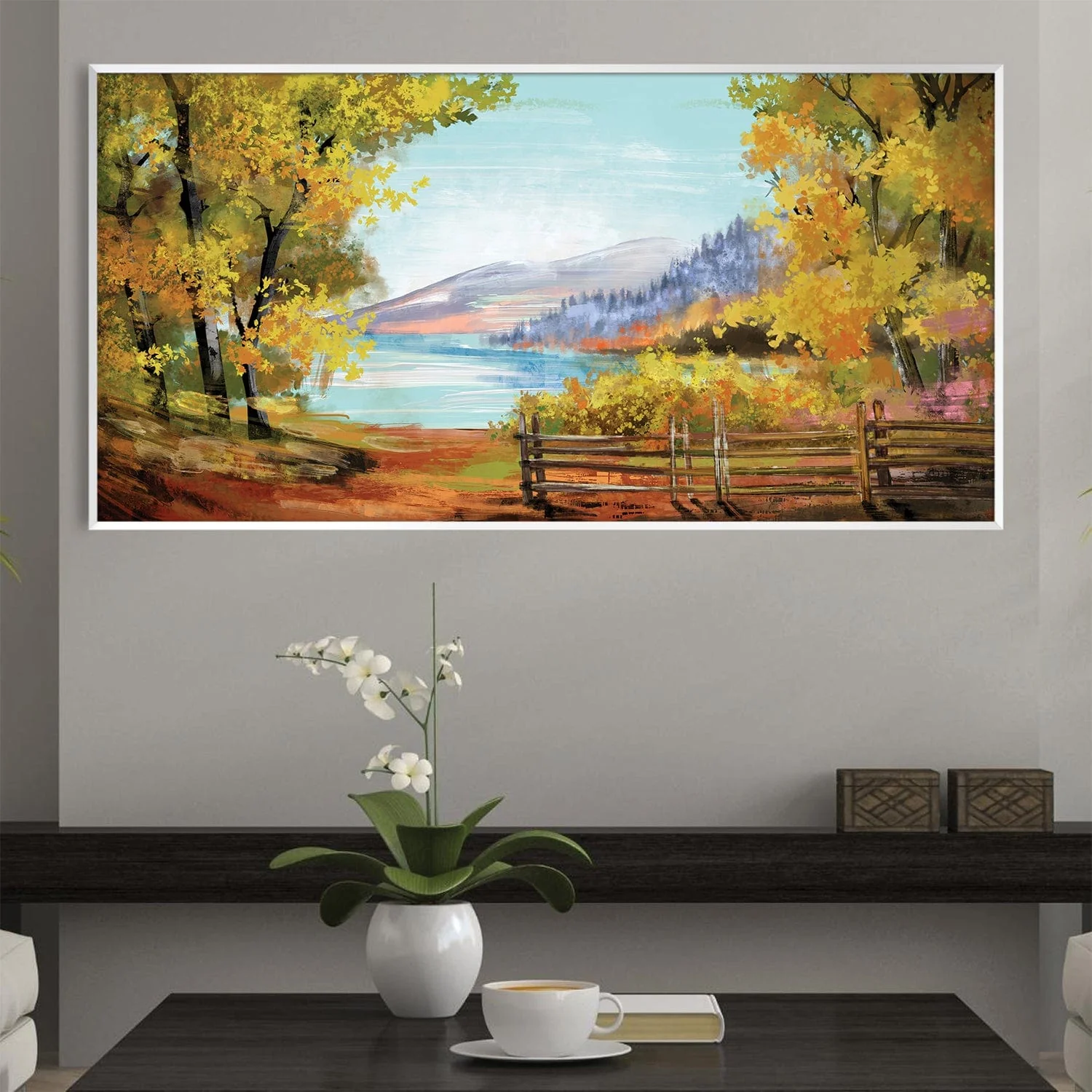 Mountain View Lake Canvas - Image 3