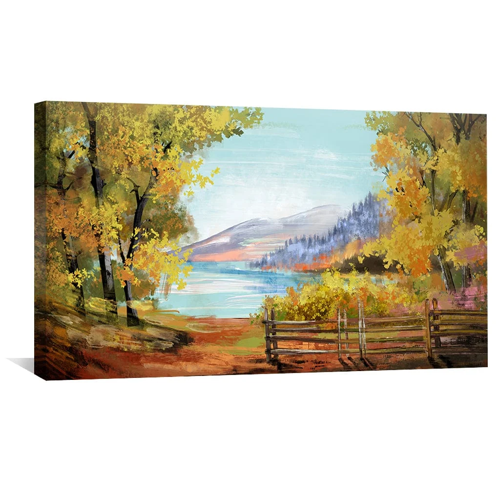 Mountain View Lake Canvas - Image 4