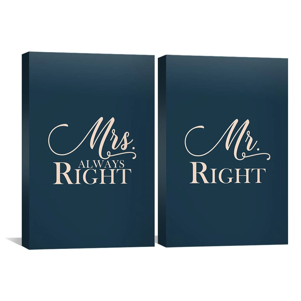 Mr. & Mrs. Right Canvas - Image 2