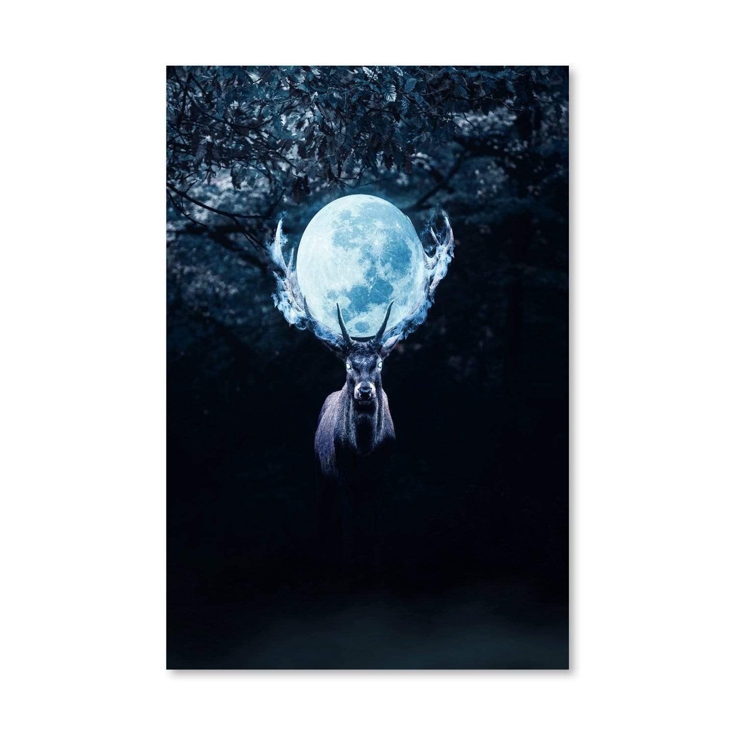 Mysterious Deer in Night Canvas - Image 3