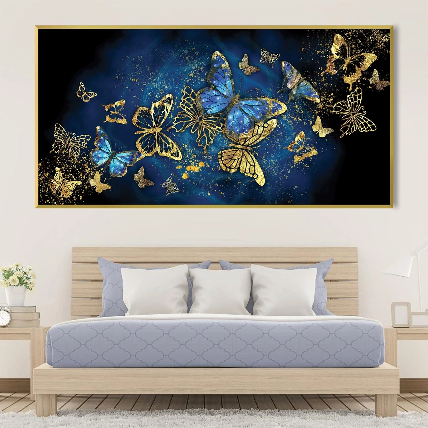 Navy Gold Butterflies Canvas - Image 2