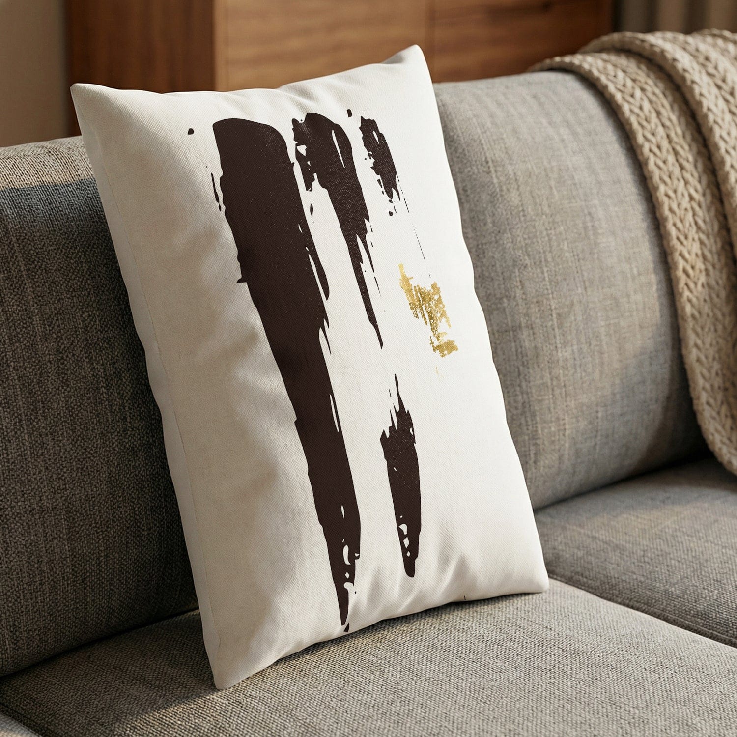 Noir Brush Work A Cushion - Image 2