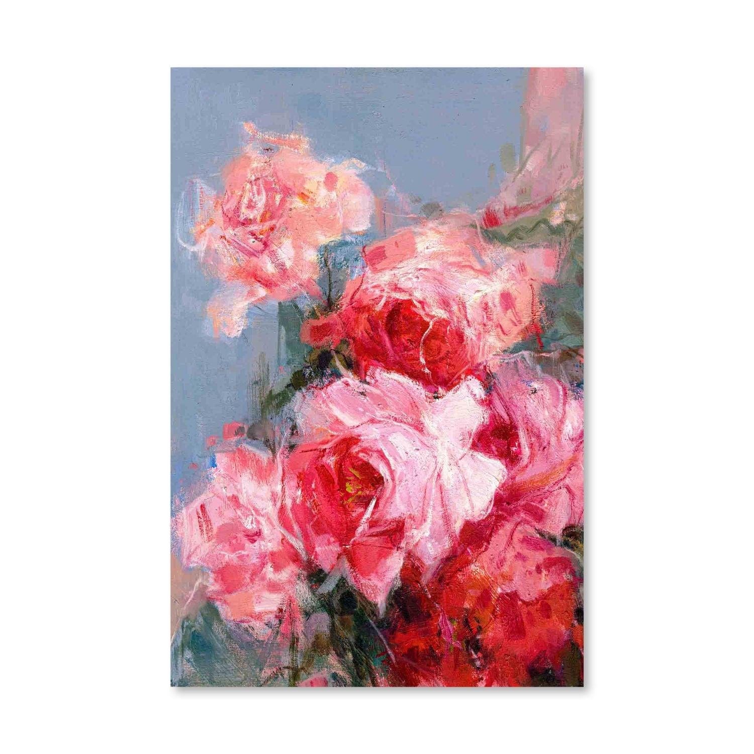 Pink Floral Oil Painting - Image 3