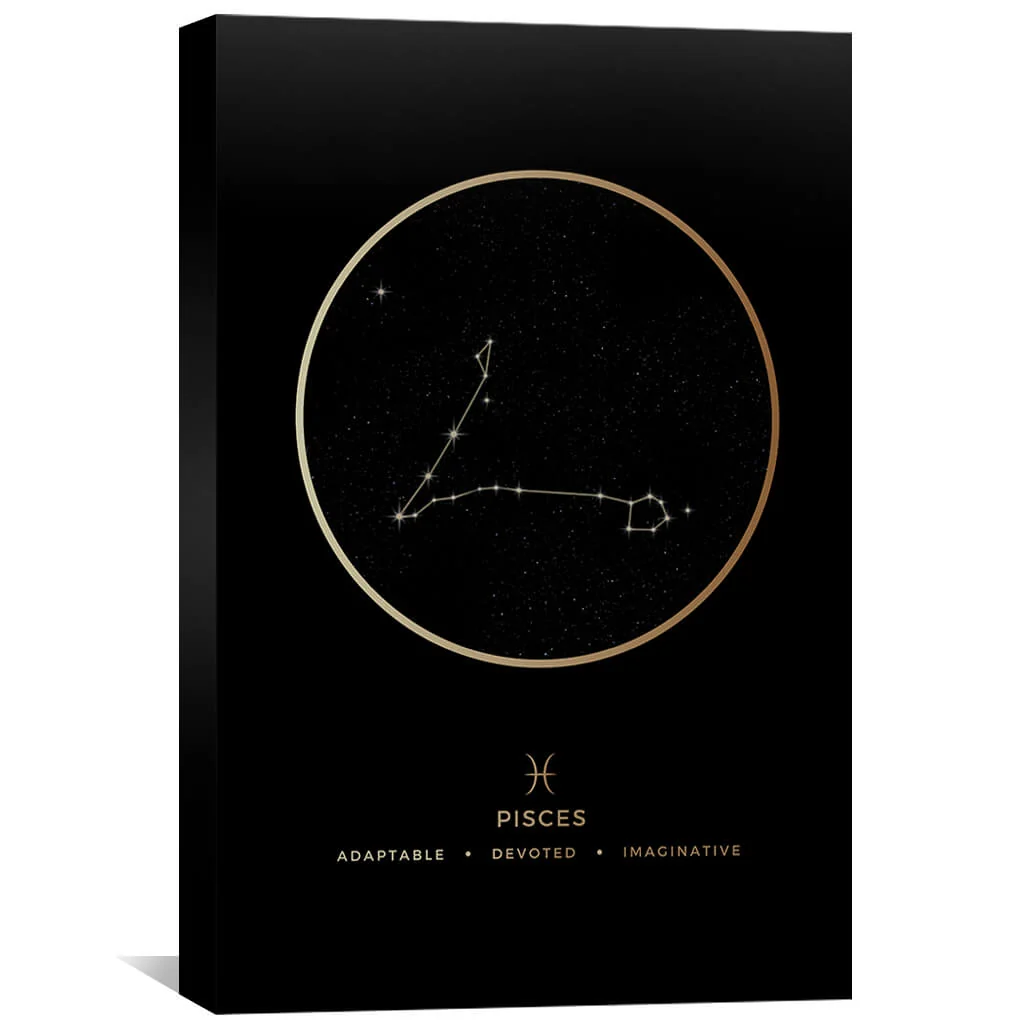 Pisces Traits Gold Canvas - Image 2