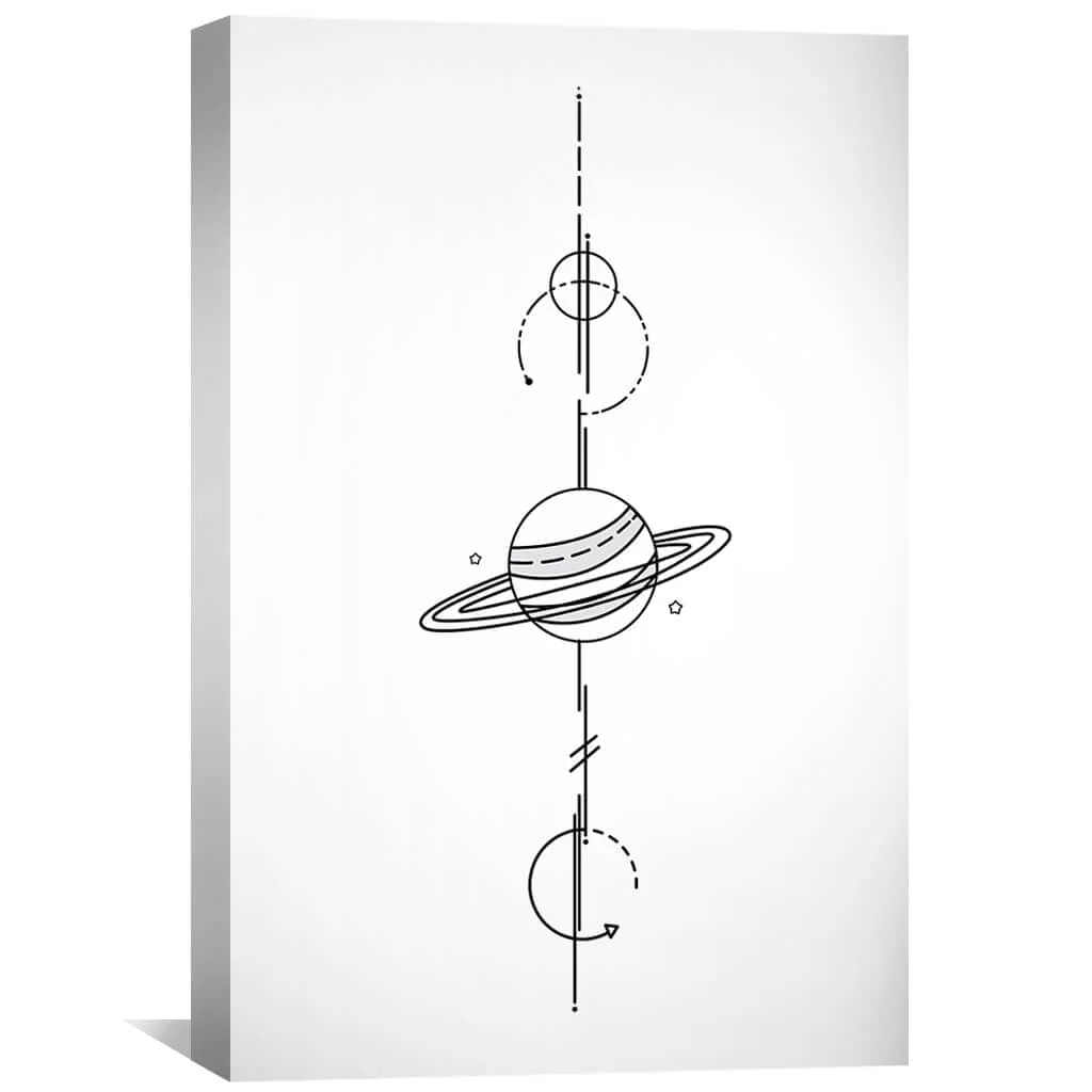 Planet Line Art Portrait Canvas - Image 2
