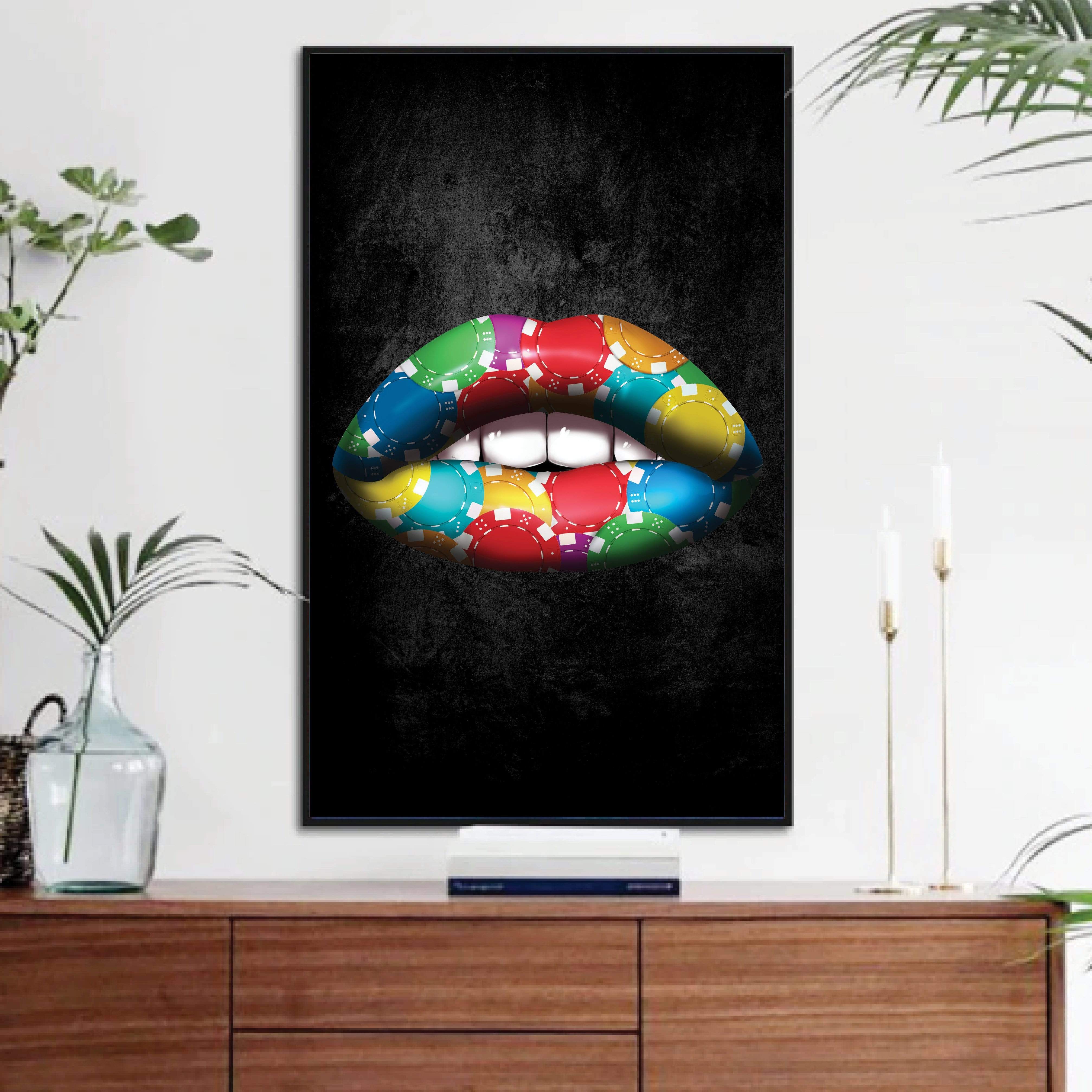 Poker Chips Lips Canvas - Image 3