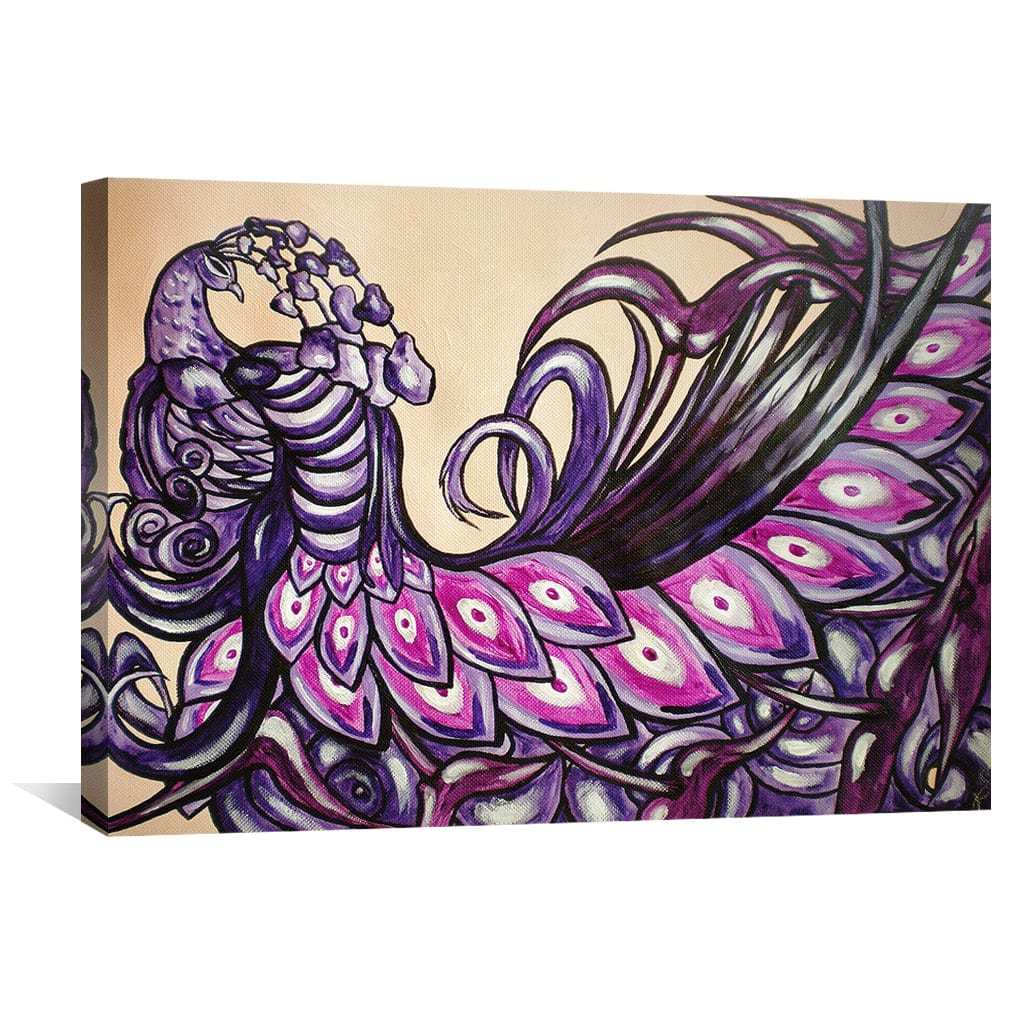 Purple Peacock Canvas - Image 2