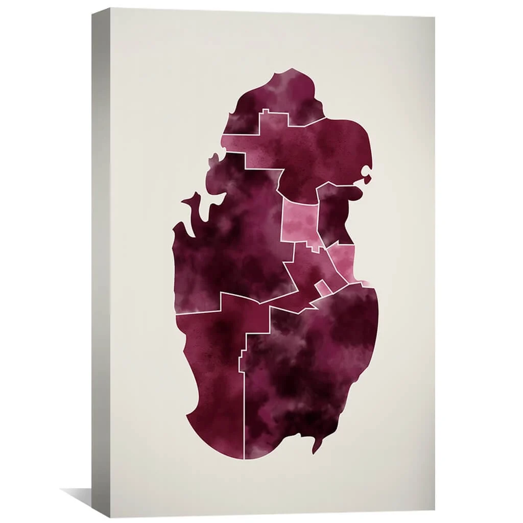 Qatar Watercolor Canvas - Image 2