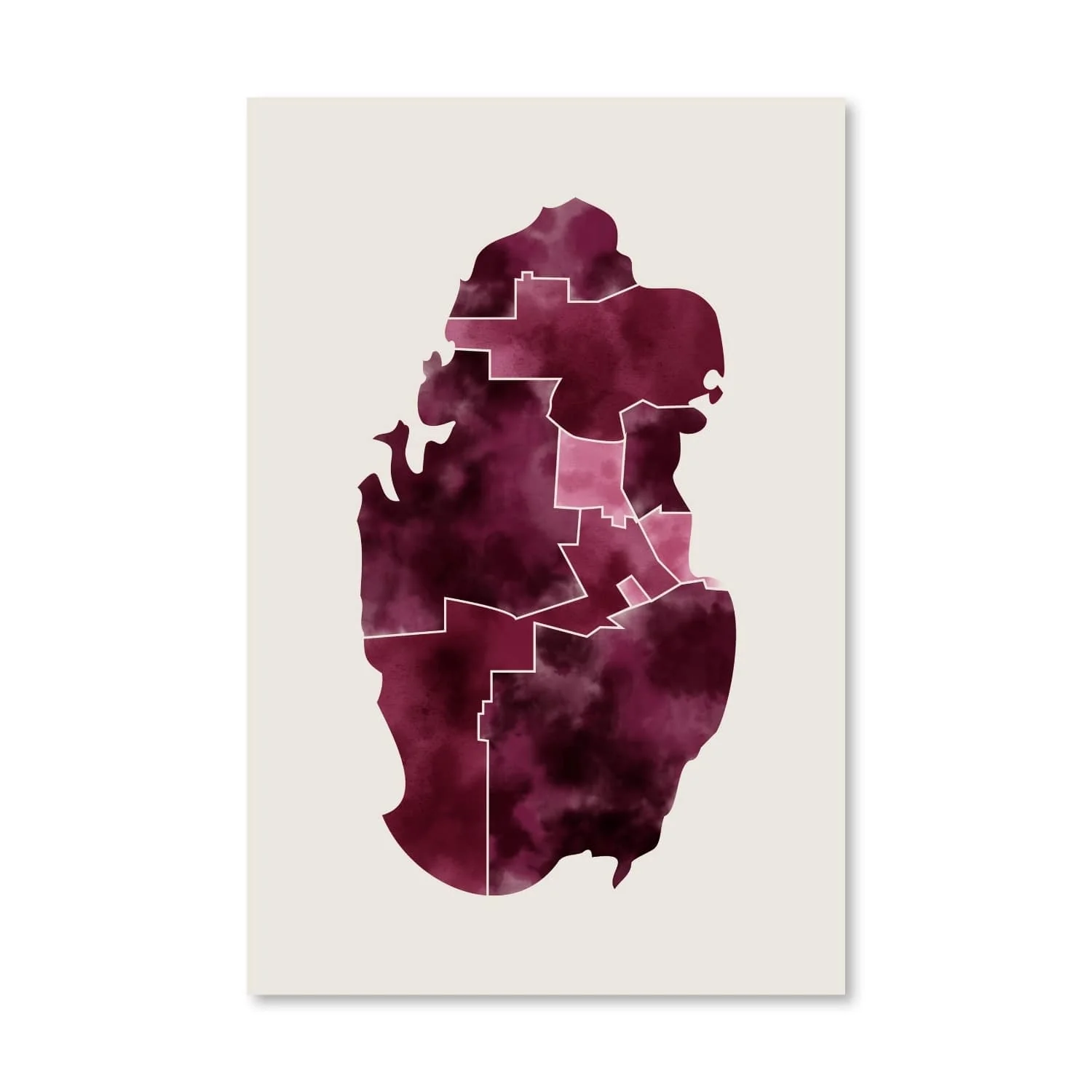 Qatar Watercolor Canvas - Image 3