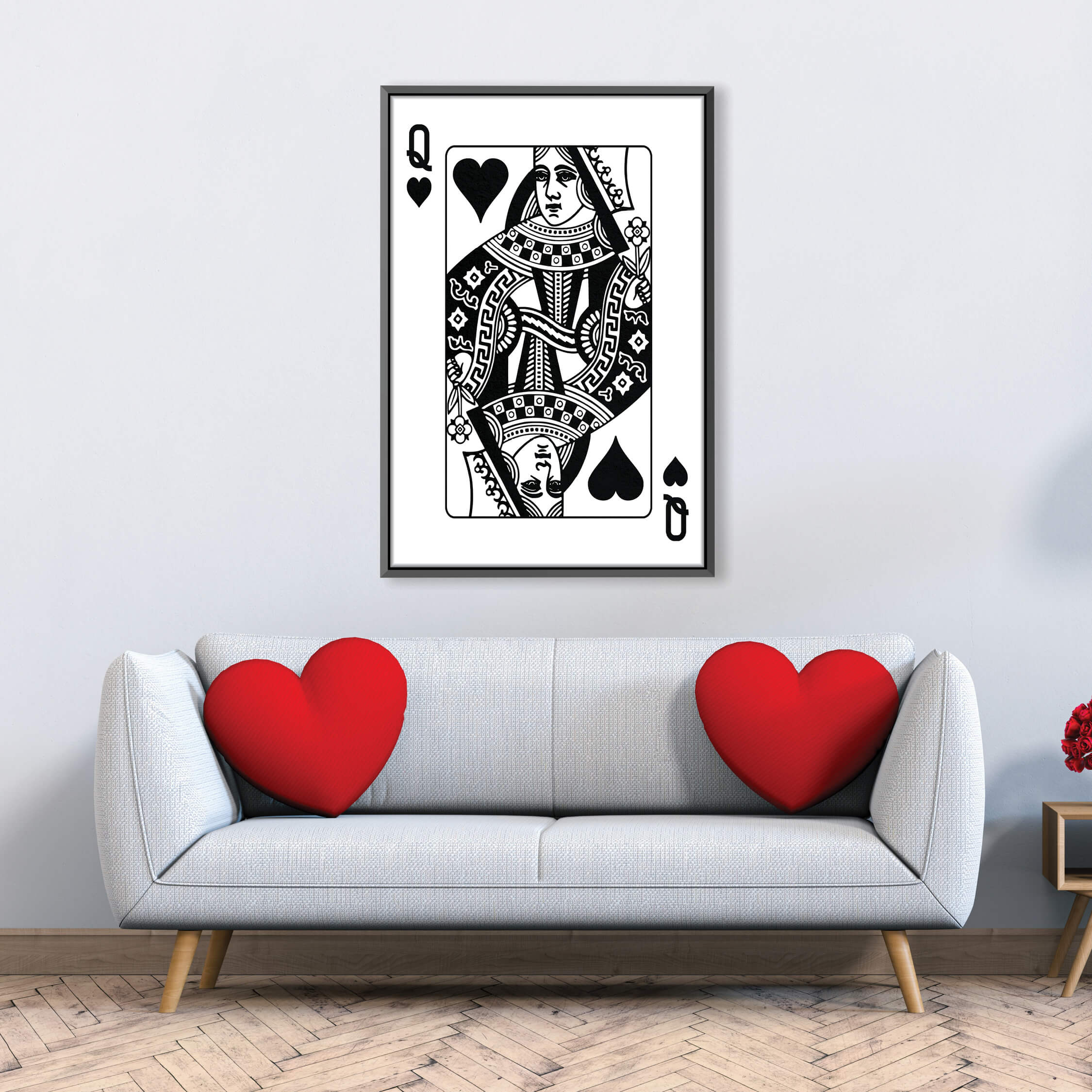 Queen of Hearts - White Canvas - Image 3
