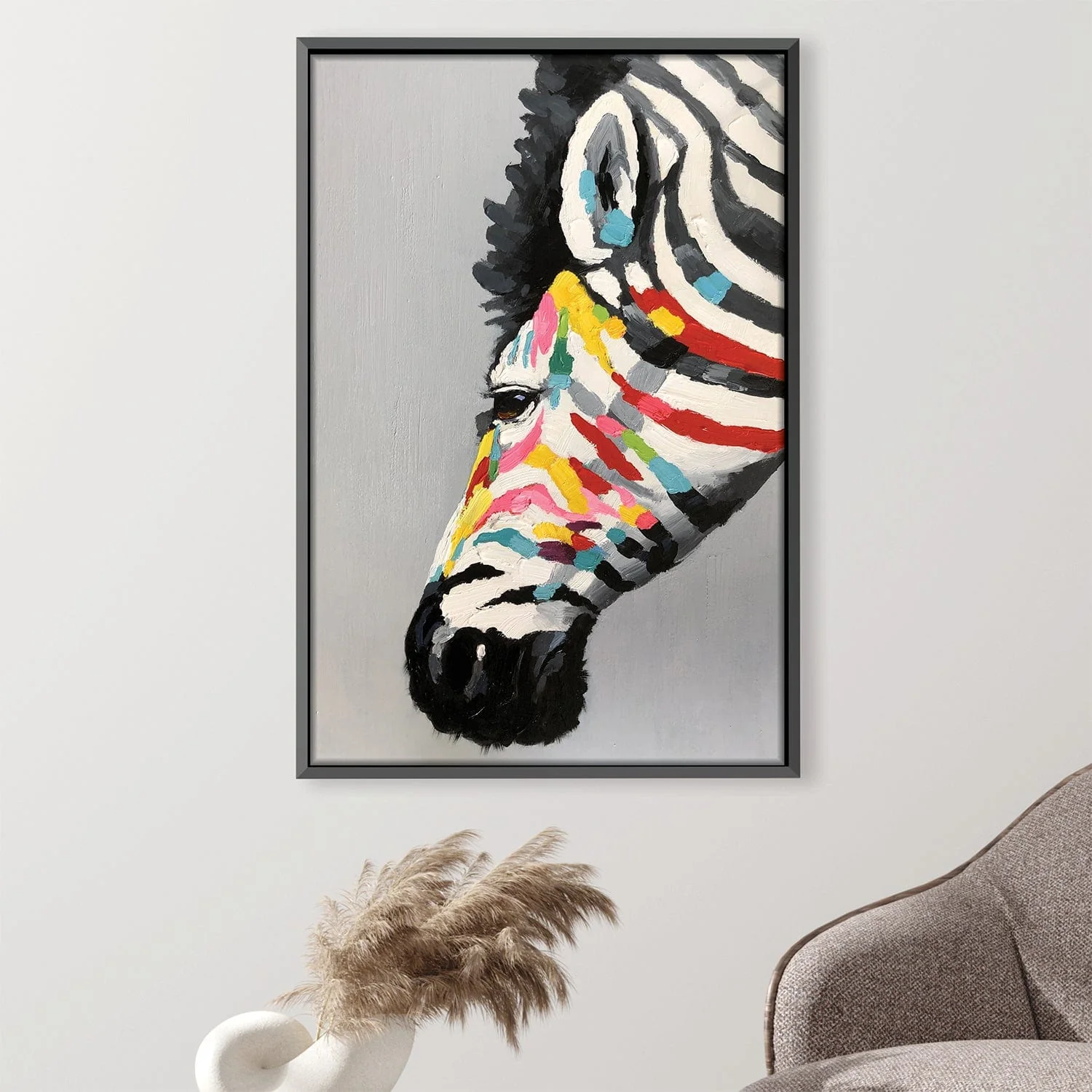 Rainbow Stripes Oil Painting - Image 2