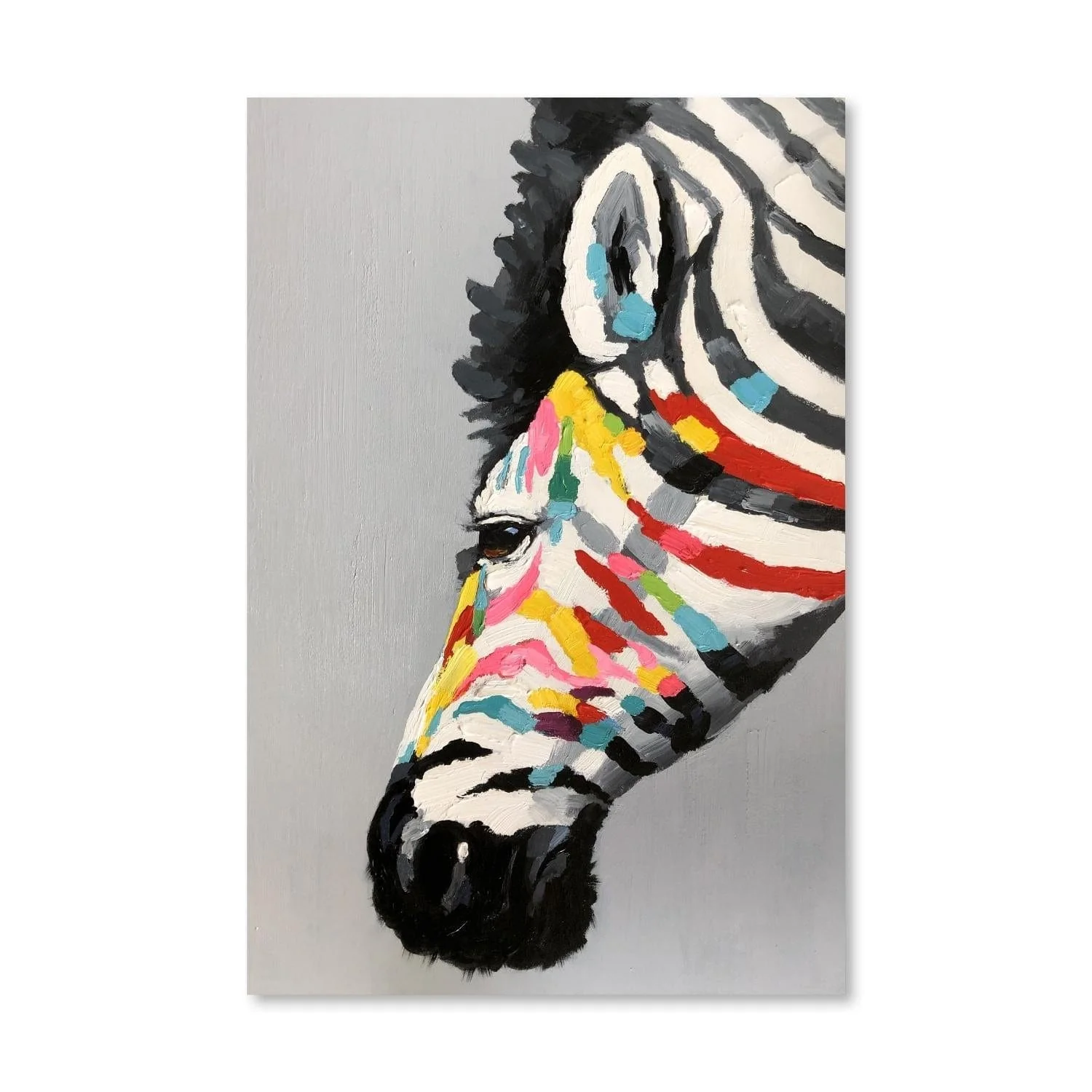 Rainbow Stripes Oil Painting - Image 3