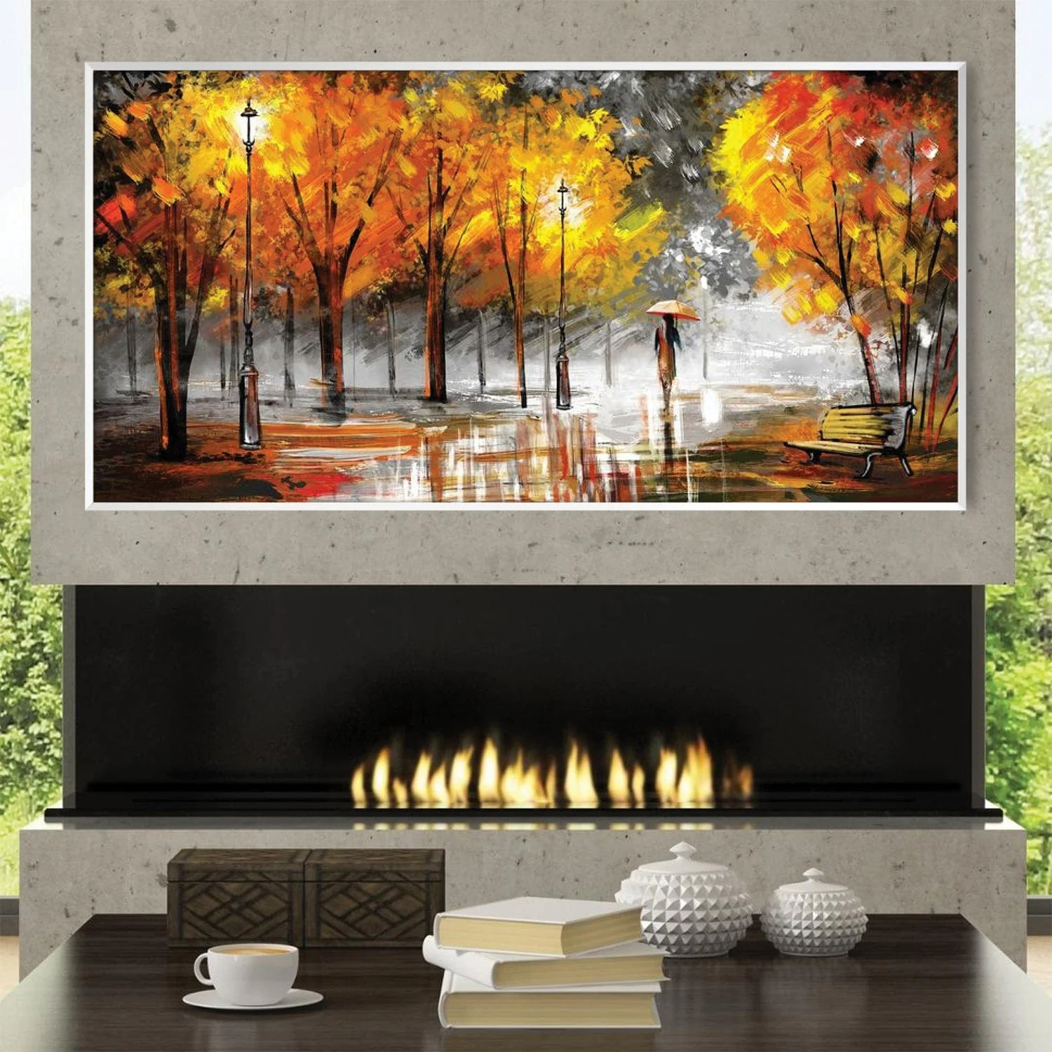 Rainy Autumn Walks Canvas - Image 3