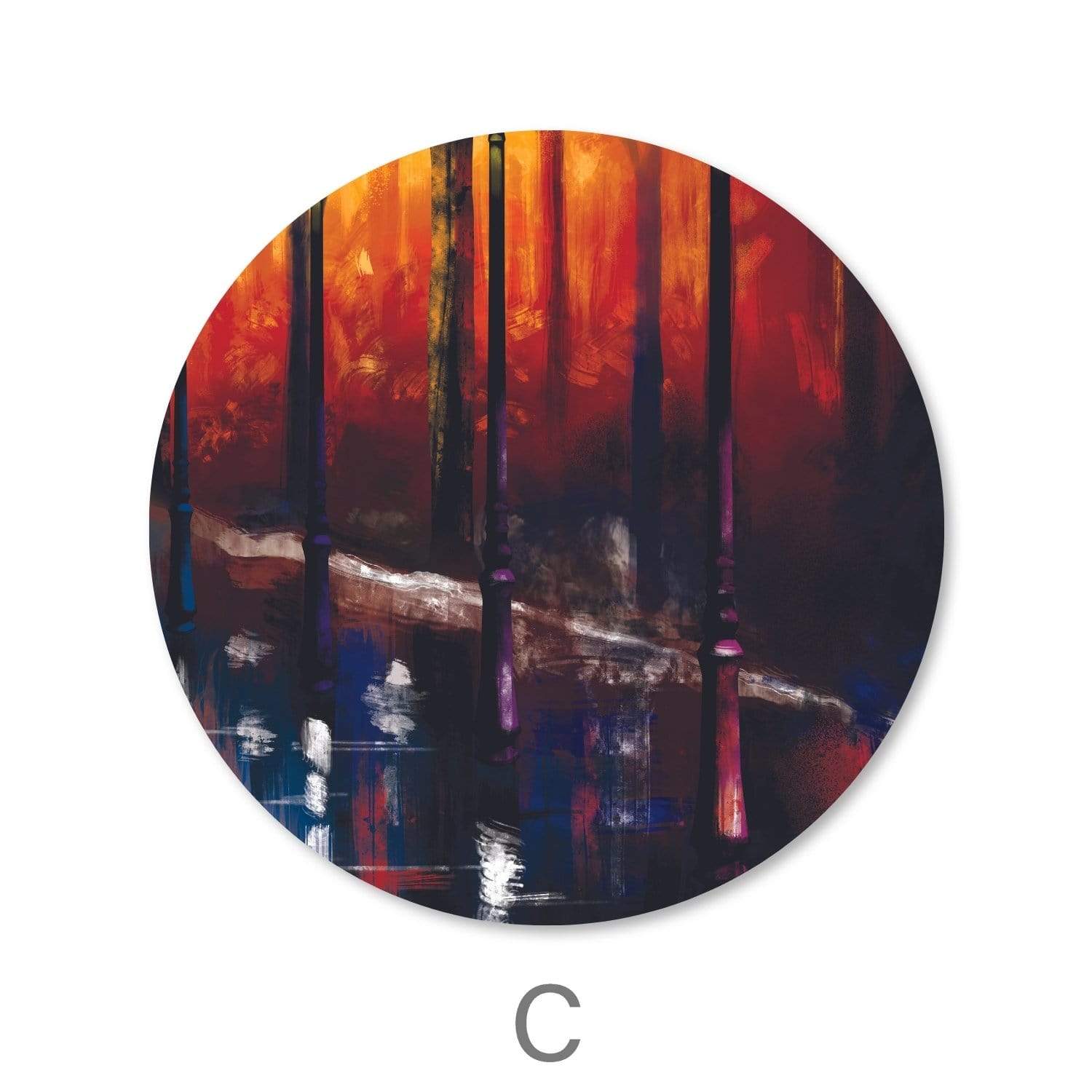 Rainy Stroll Canvas - Circle - Image 5