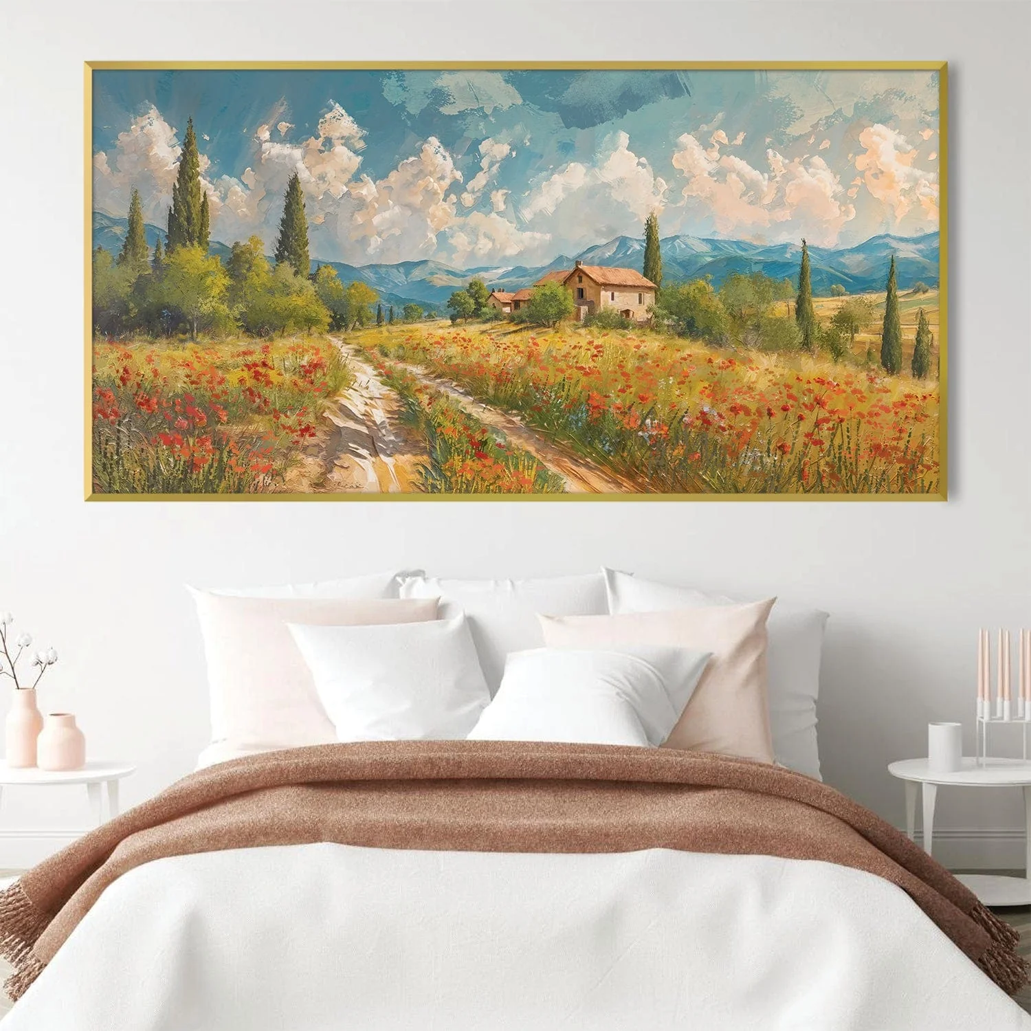 Red Blossoms of Tuscany Canvas - Image 2