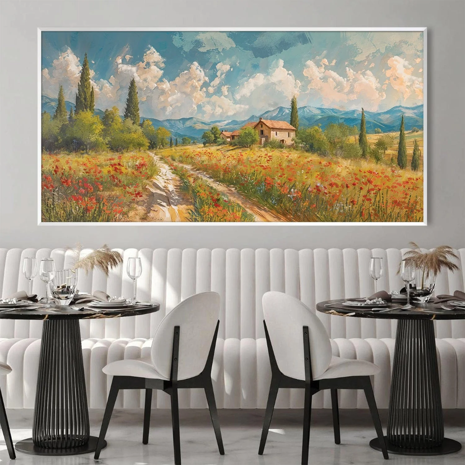 Red Blossoms of Tuscany Canvas - Image 3