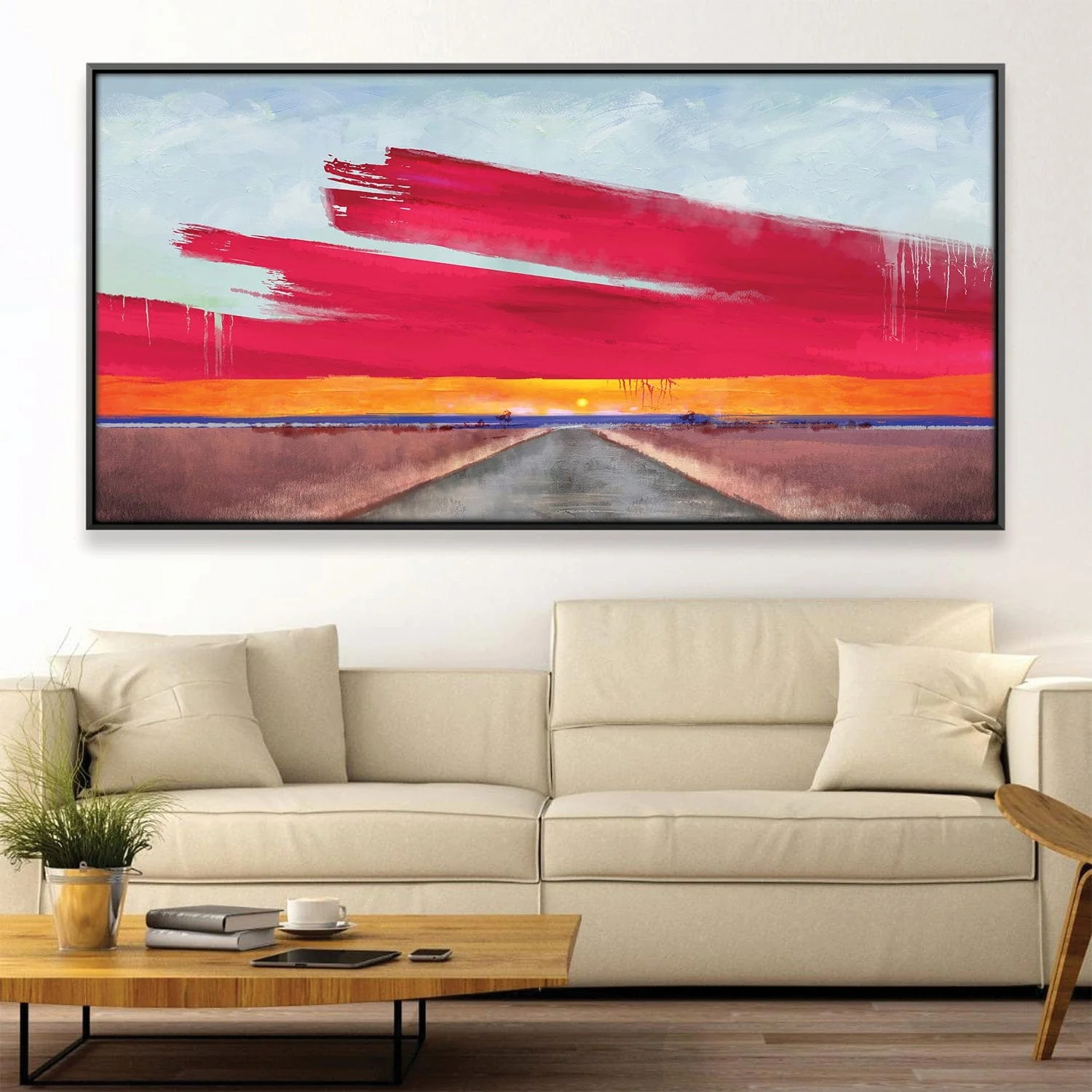 Red Sky Road Canvas