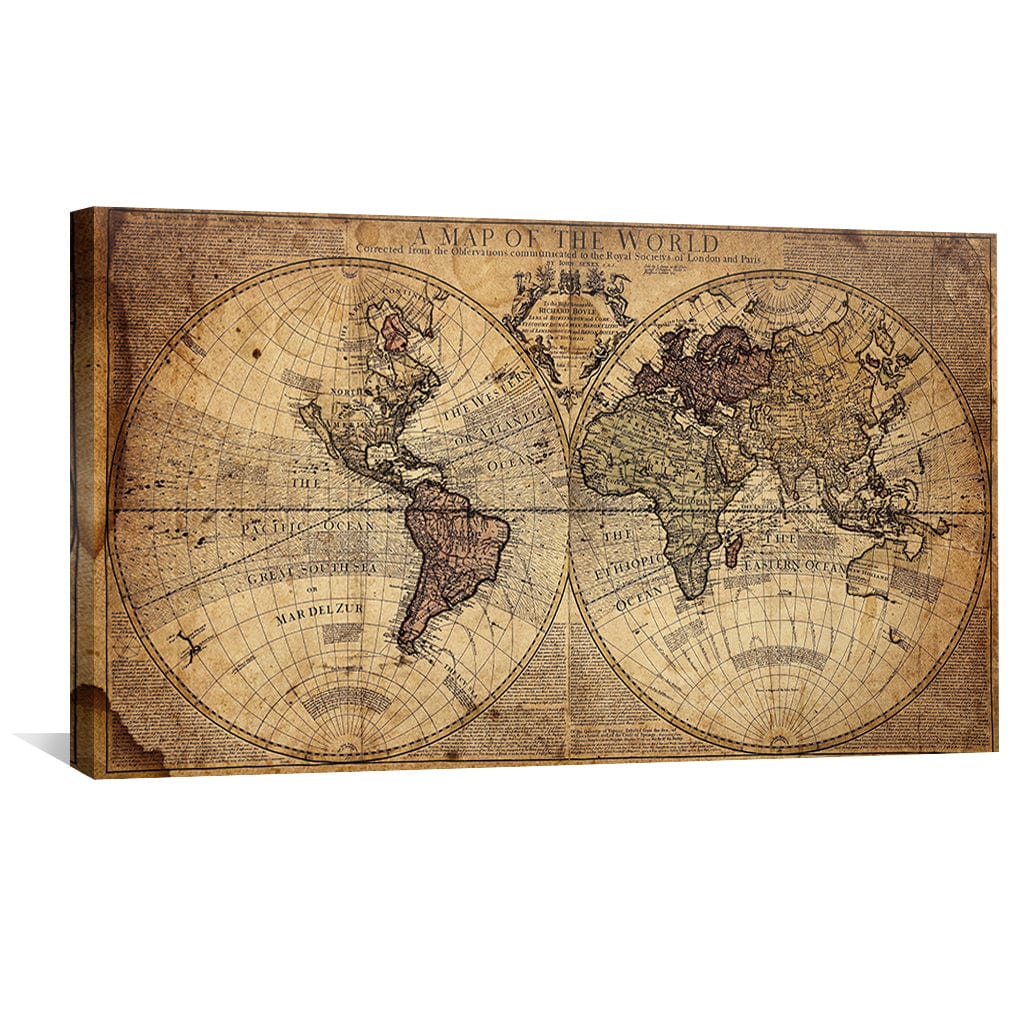 Rustic World Map Canvas - Image 5