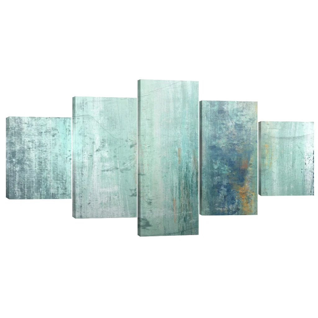 Shades of Turquoise Canvas - 5 Panel - Image 2