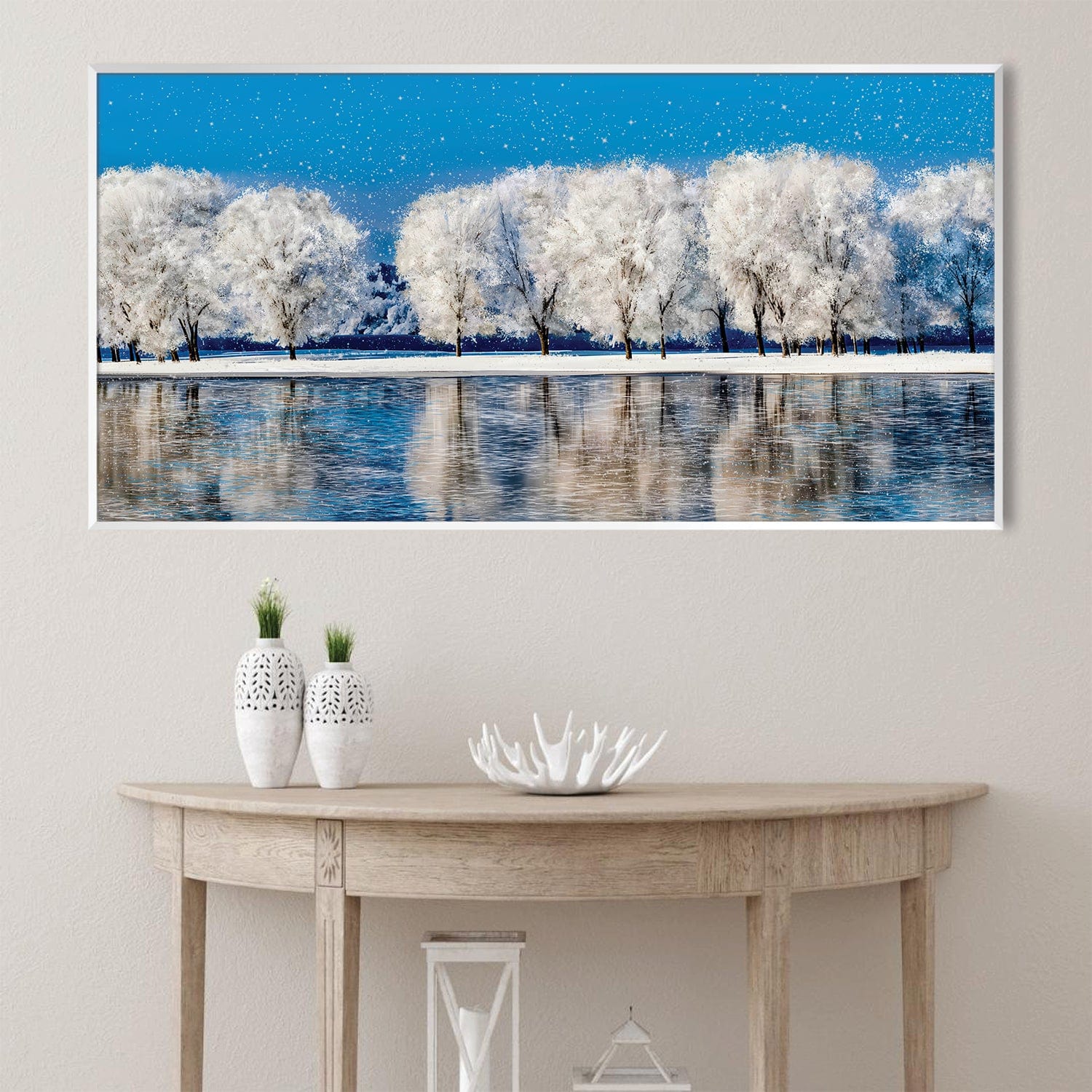 Silver Frost Horizon Canvas - Image 3