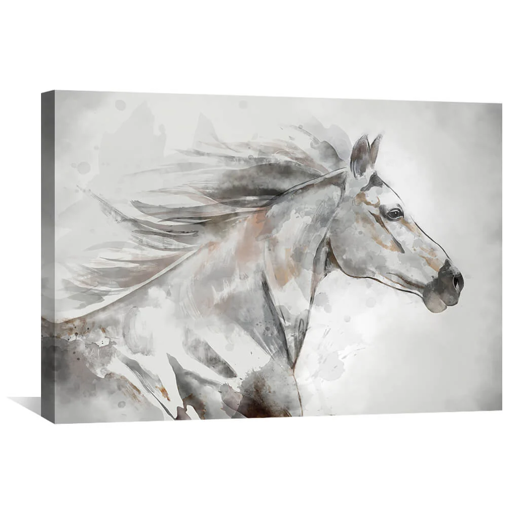 Sketched Stallion Canvas - Image 2