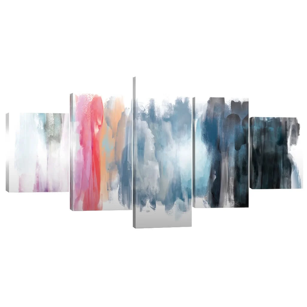 Spectrum Strokes Canvas - 5 Panel - Image 2