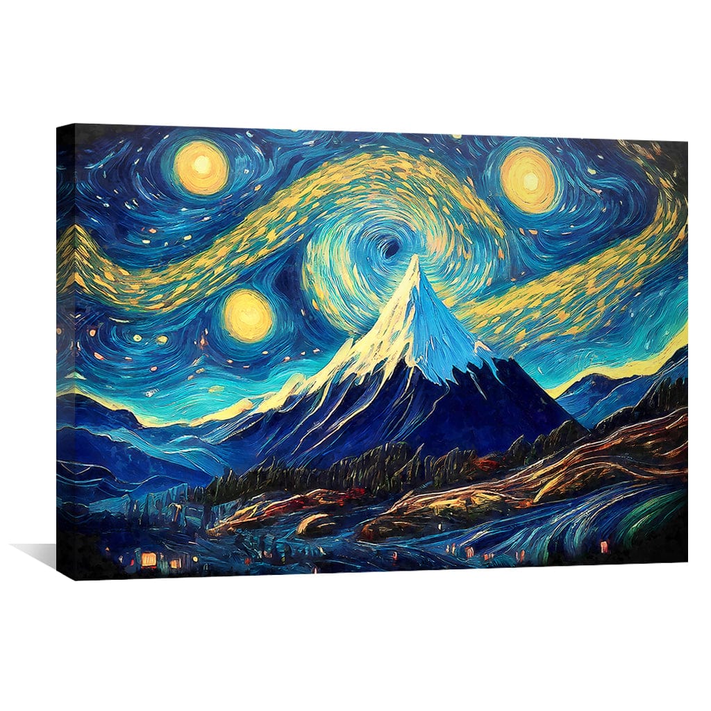 Starry Mountain Landscape Canvas - Image 2