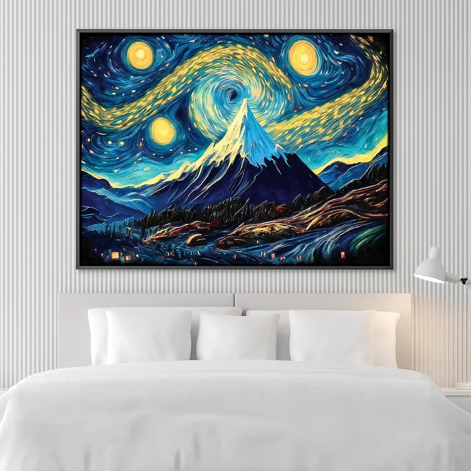 Starry Mountain Landscape Canvas - Image 3