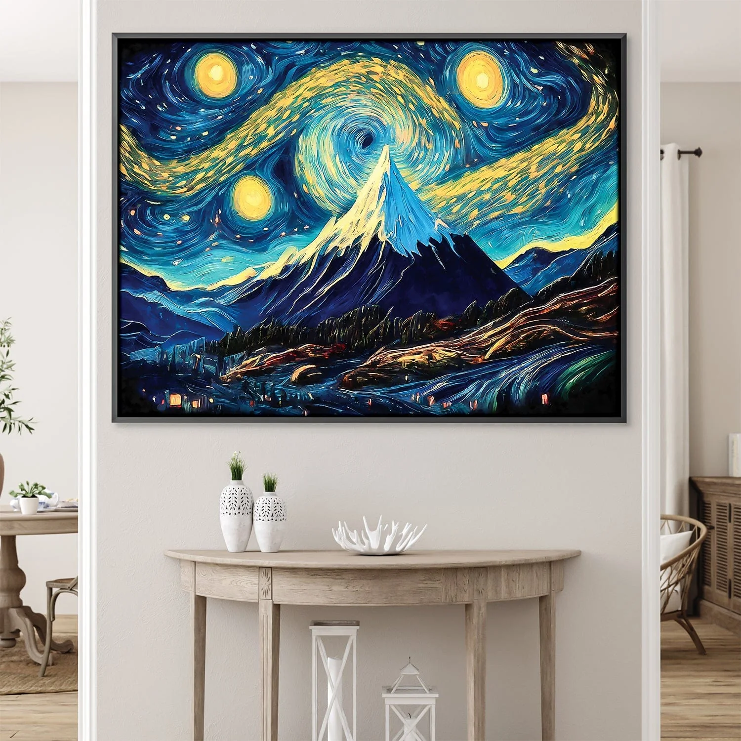 Starry Mountain Landscape Canvas - Image 4