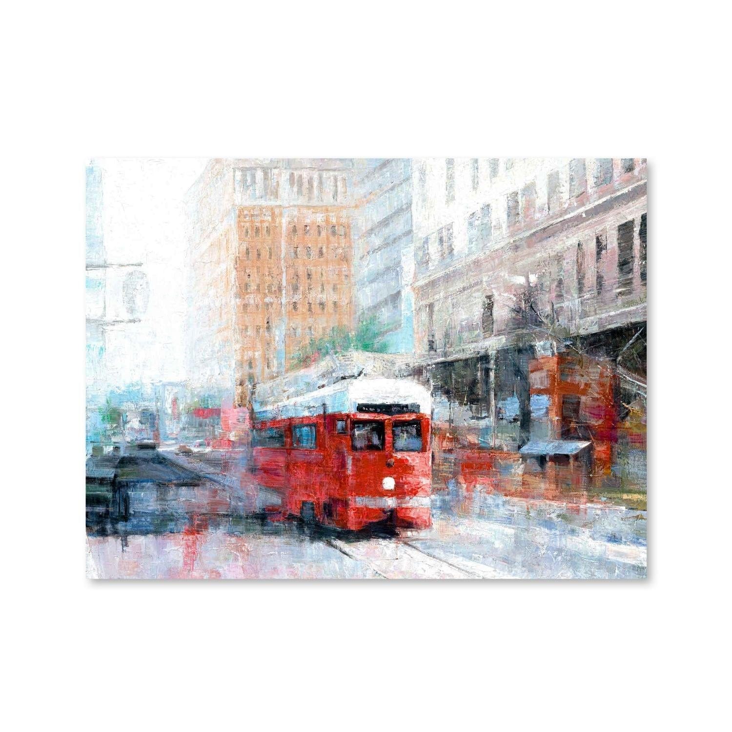 Street Car Days Oil Painting - Image 3