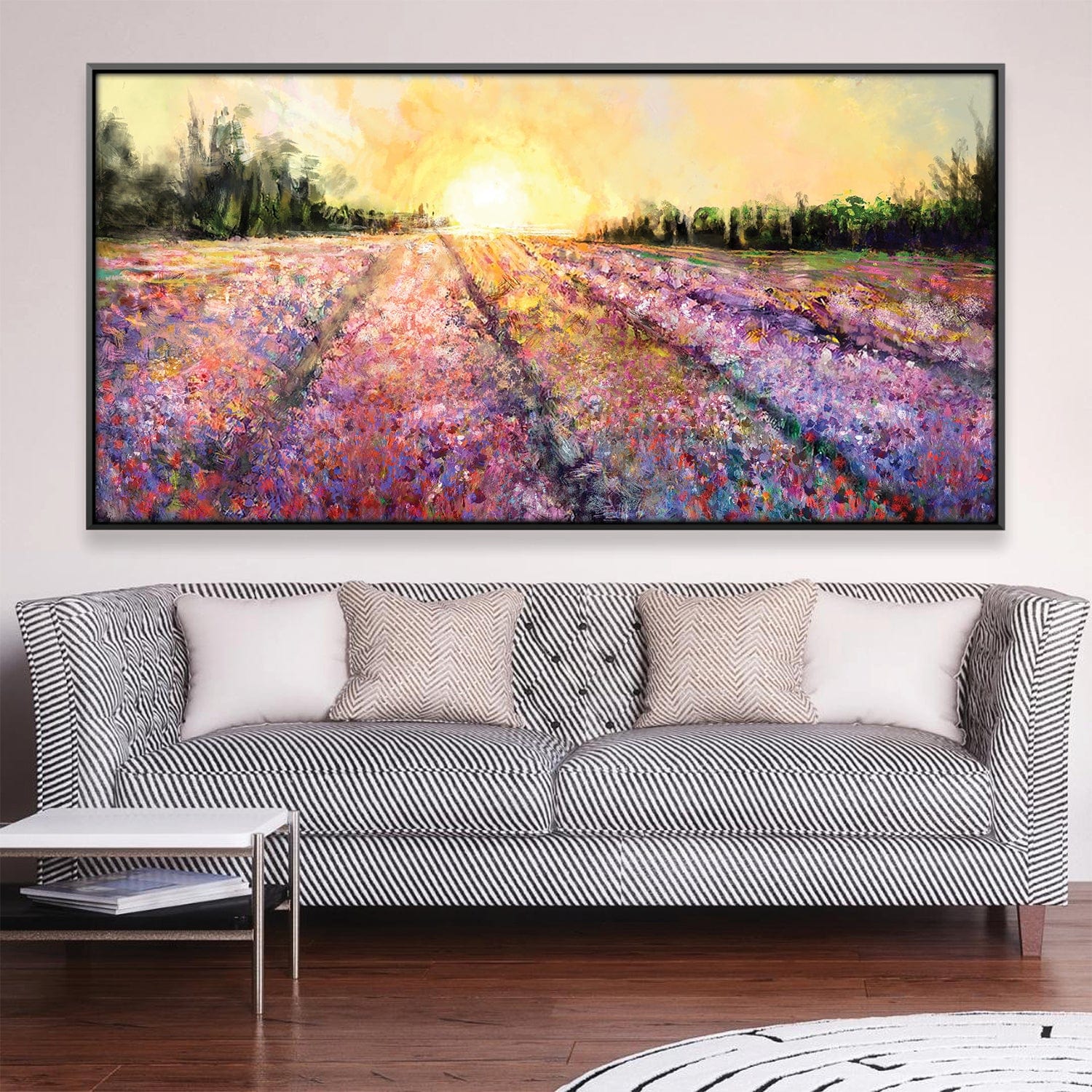 Sunrise Over Lavender Fields Canvas