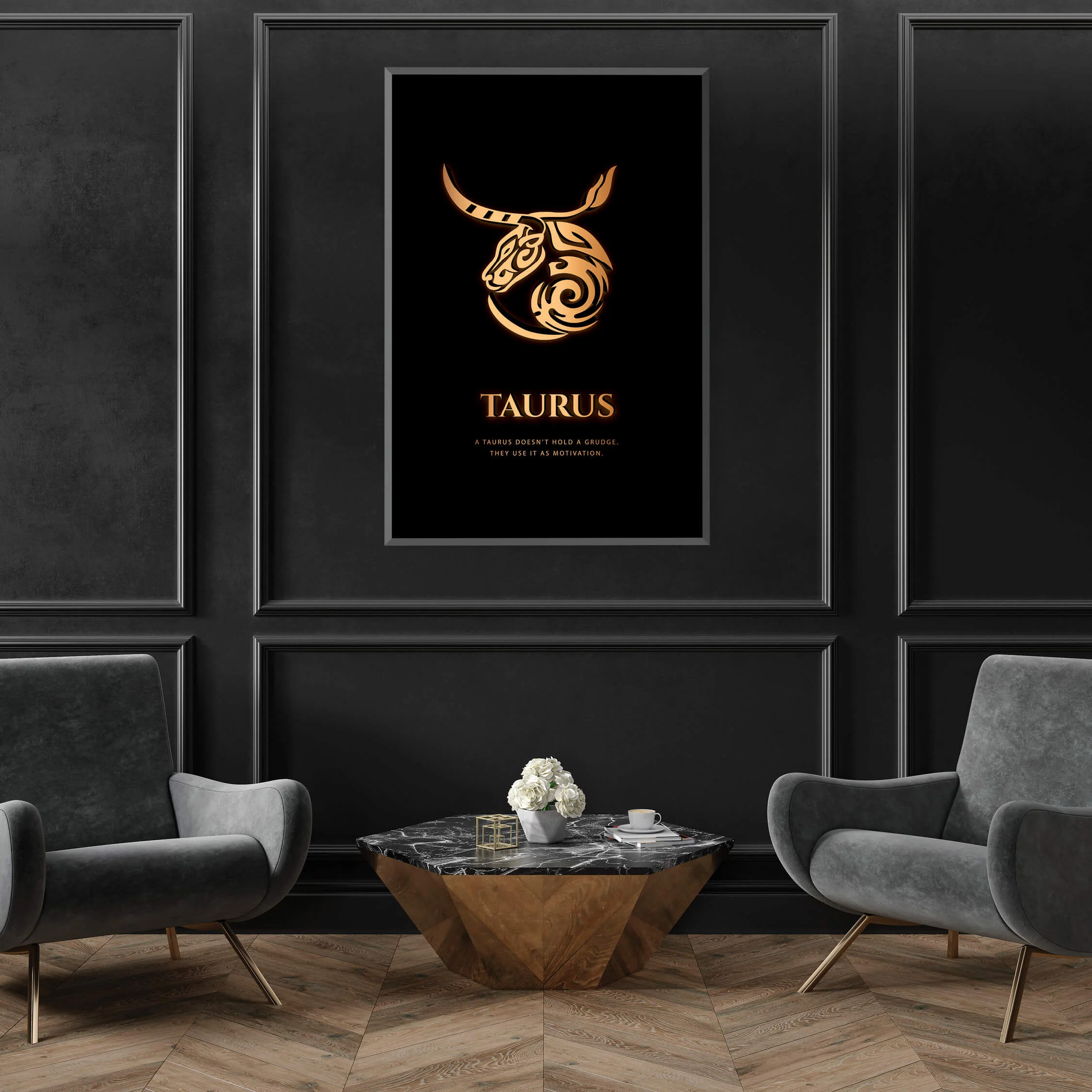 Taurus - Gold Canvas - Image 4