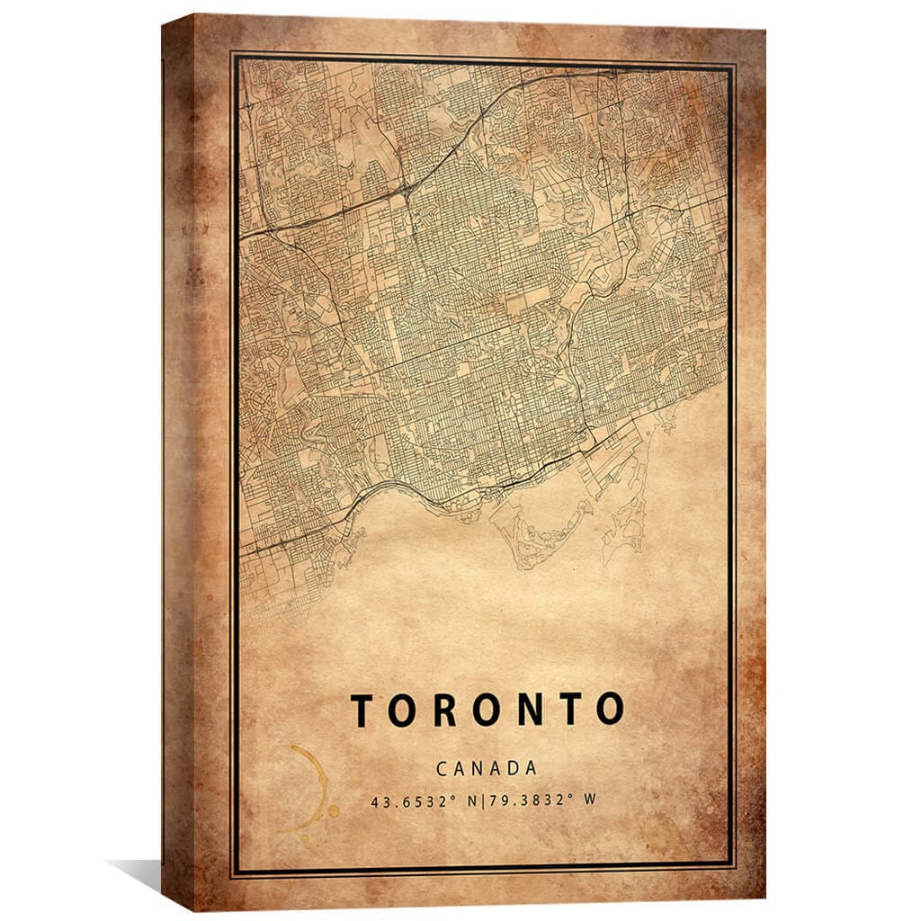 Toronto Vintage Map Canvas - Image 2