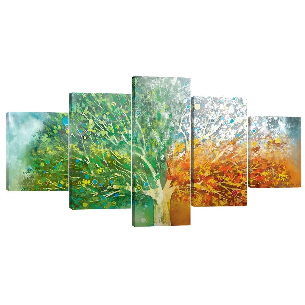 Tree Stages Canvas - 5 Panel - Image 2