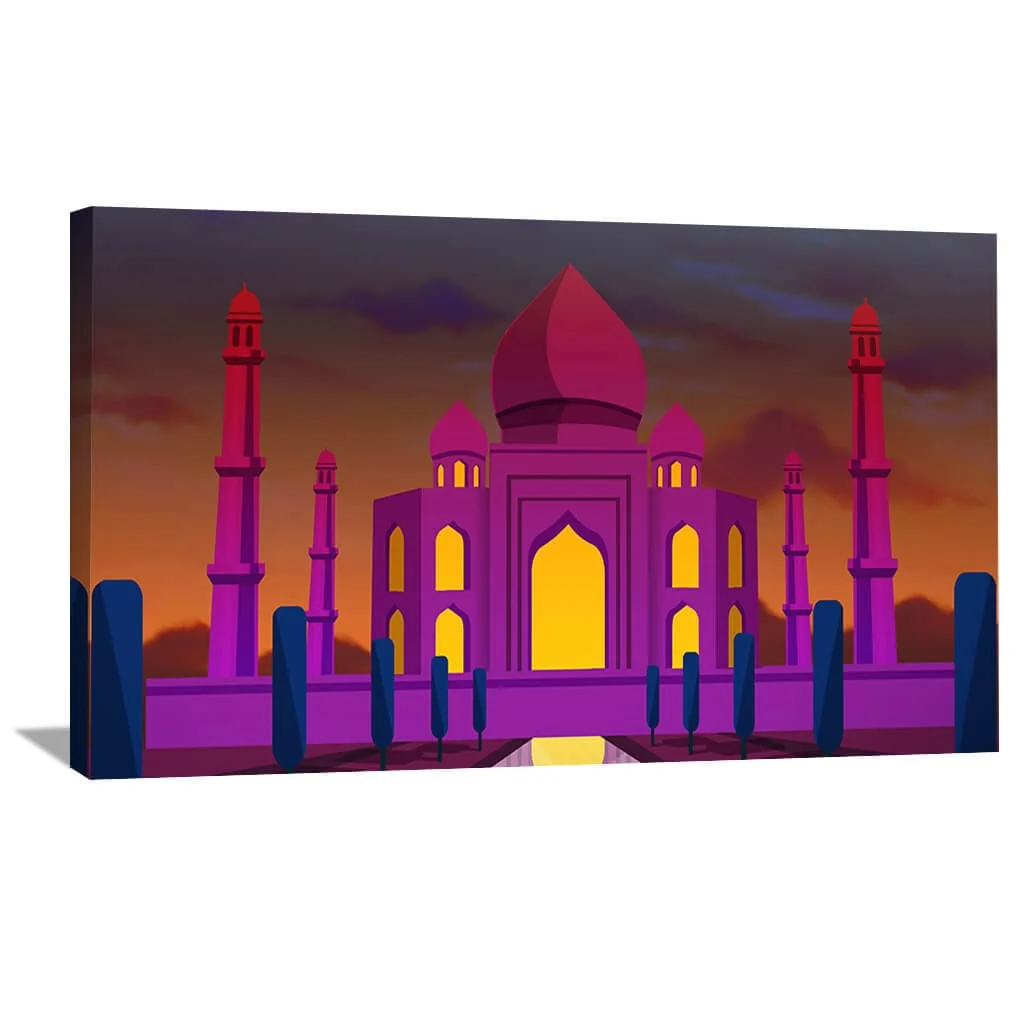 Twilight Taj Mahal Canvas - Image 2