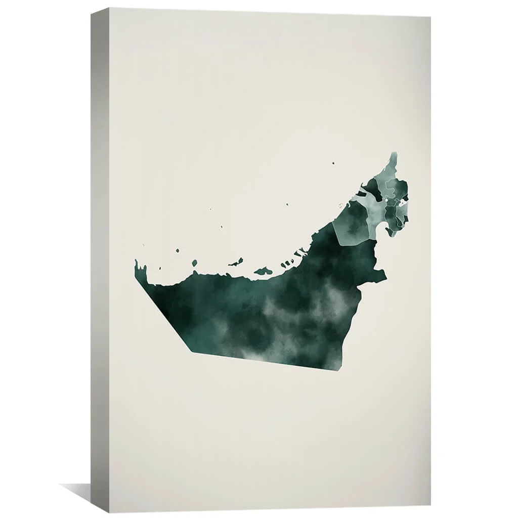 United Arab Emirates Watercolor Canvas - Image 2