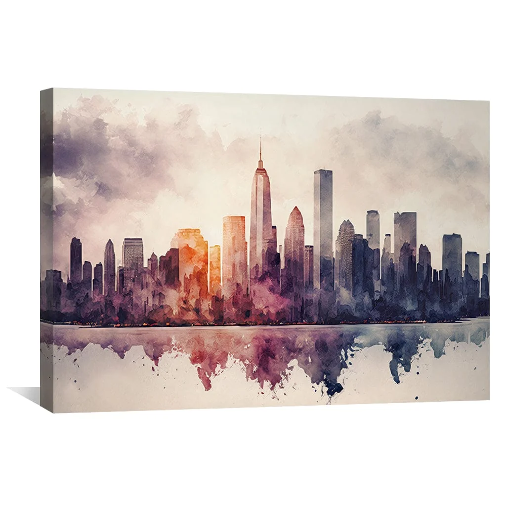 Watercolor Skylines Canvas - Image 2