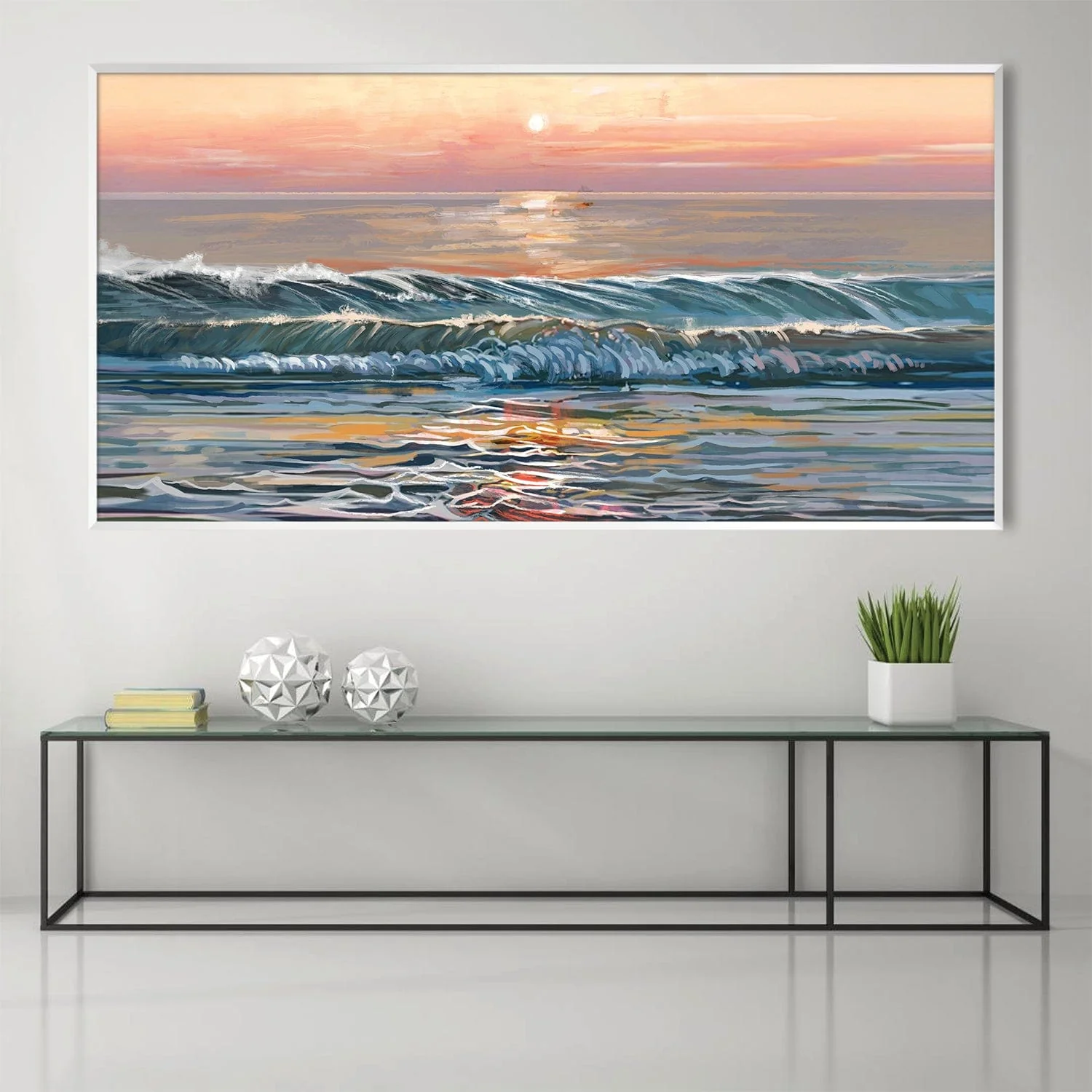 Waves of Sunset Canvas - Image 3