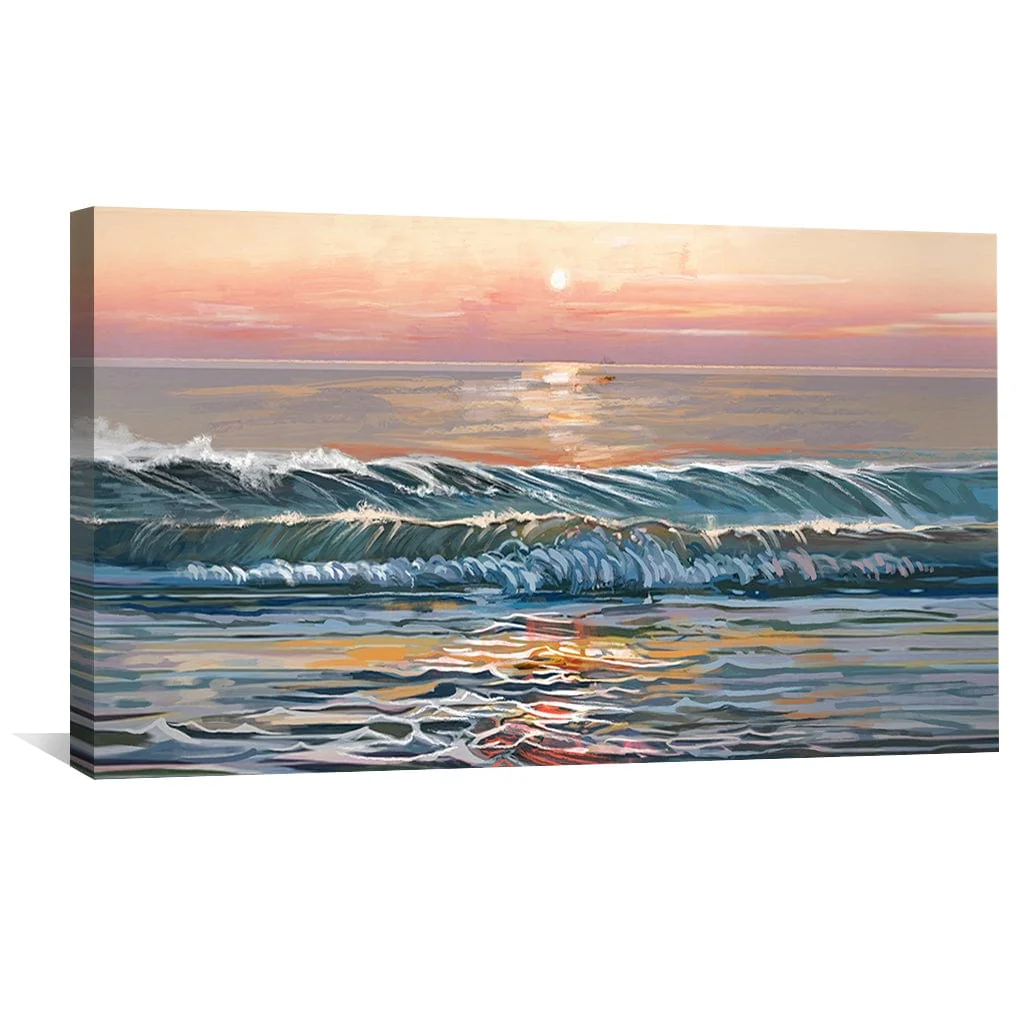 Waves of Sunset Canvas - Image 4