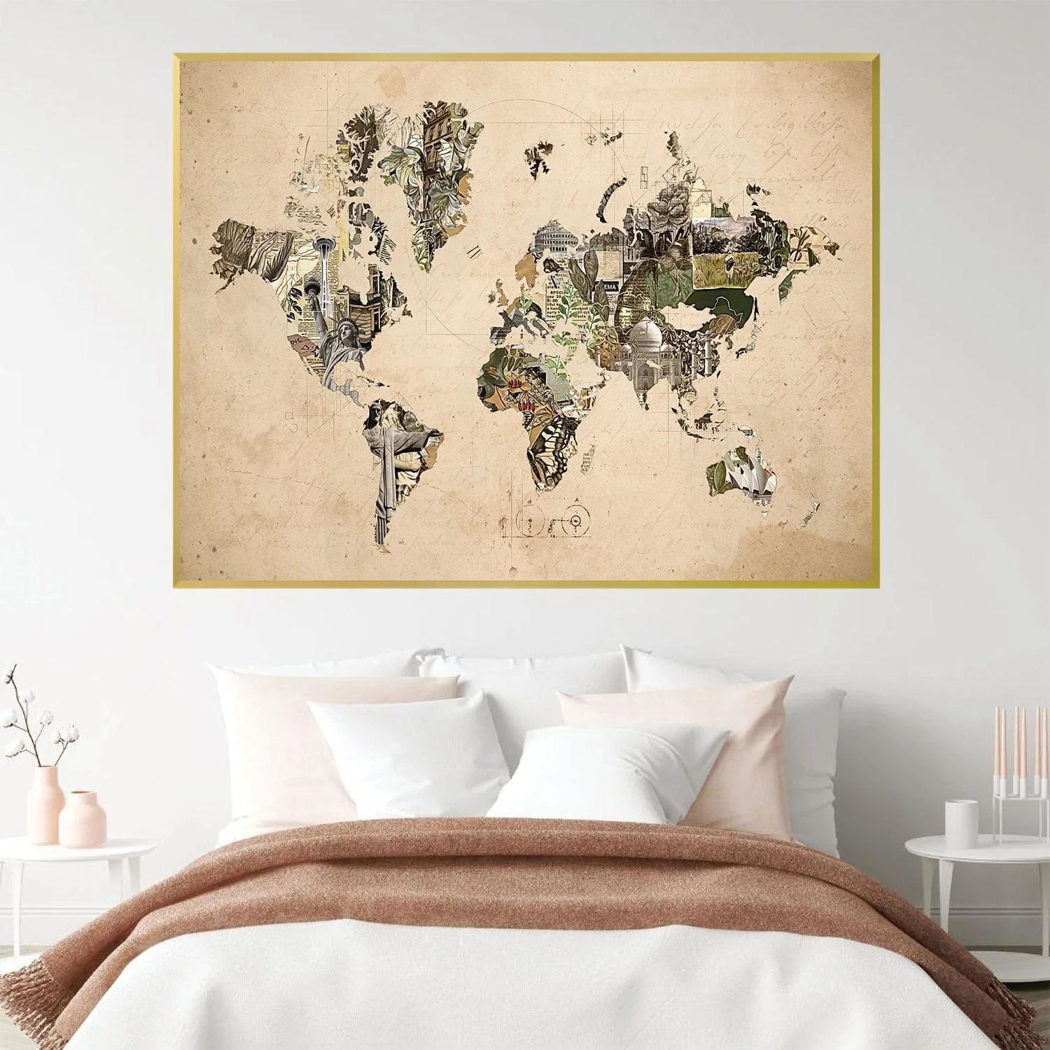 World Map of Monuments Canvas - Image 2